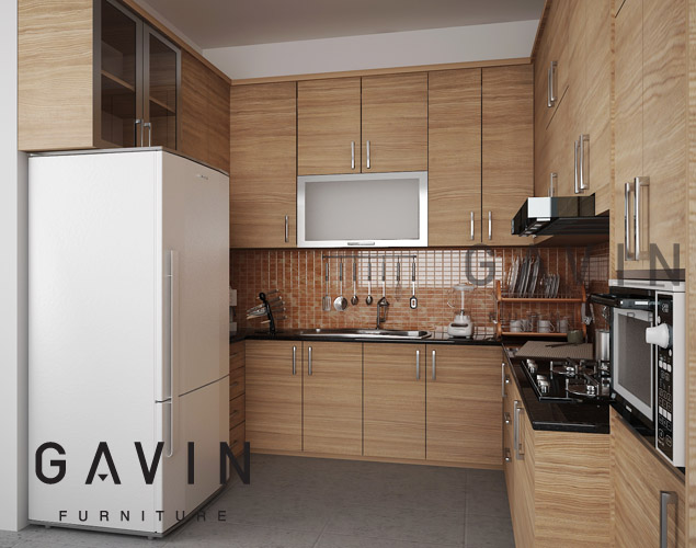 3D interior  dapur  rossi gavin Kitchen set minimalis 