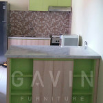 Kitchen Set Minimalis Warna Hijau Di Joglo Jakarta Barat