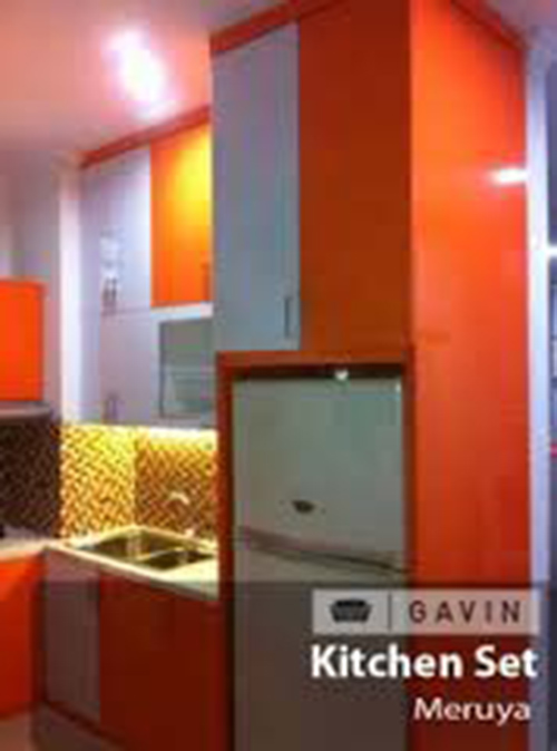  kitchen set minimalis finishing hpl warna orange Kitchen 