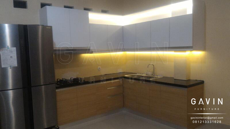 Q2482 contoh design kitchen set minimalis modern di ciputat