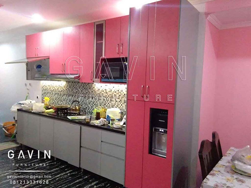 Model Dan Contoh Kitchen Set Minimalis Warna Pink Di Depok