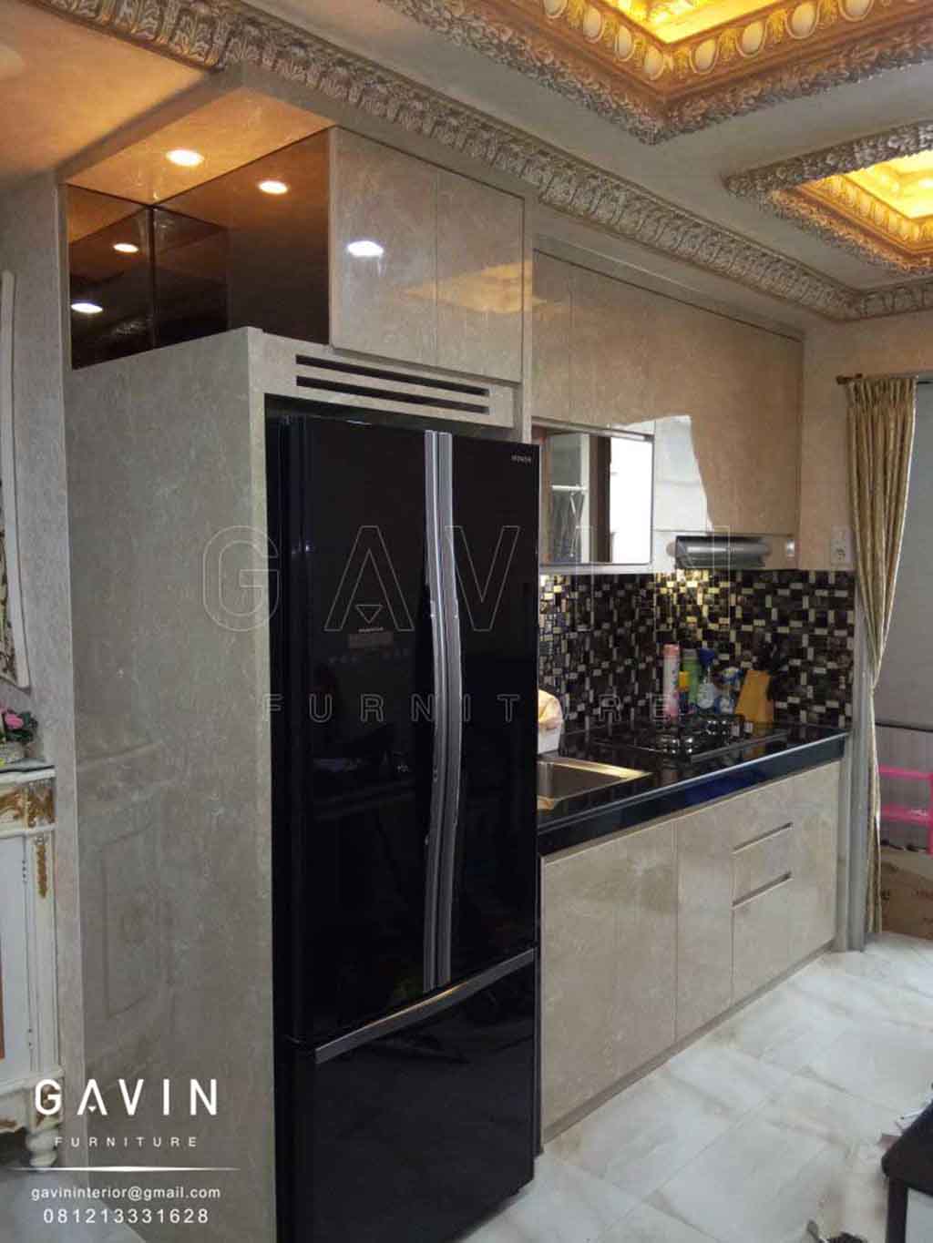 design lemari dapur minimalis modern  finishing HPL project 