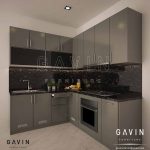 design kabinet dapur basah minimalis modern finishing cat duco glossy project di Casajardin Q2682
