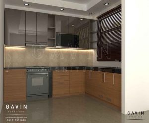 design kitchen set mocca glossy minimalis project di Duri Kepa id3232