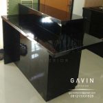 meja island hitam glossy design minimalis by Gavin id3228