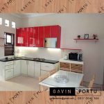 contoh kabinet dapur merah putih design minimalis project Depok id3280