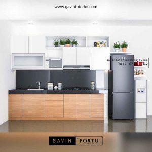 design kitchen set minimalis bentuk i di Bintaro id3488