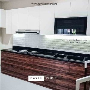 kitchen set anti rayap minimalis kombinasi warna di meruya id3428