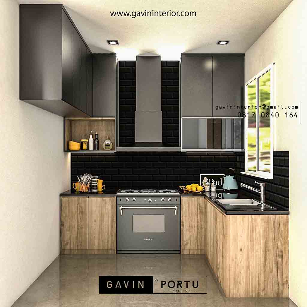 Buat Kitchen  Set  Motif Kayu Komplek Nusa Indah Residence 