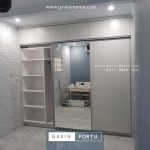 lemari sliding kombinasi finishing hpl & kaca cermin