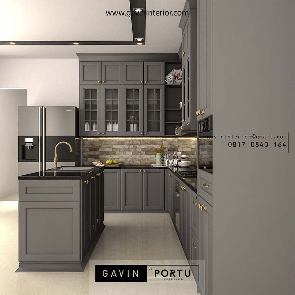 69 Portofolio Kitchen Set Warna Abu Abu Desain Custom Kitchen Set Minimalis Lemari Pakaian Custom HPL Duco Dan Laker Terbaik