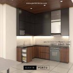 Bikin Kitchen Set Motif Kayu Kombinasi Warna Black Perumahan Modernland Cikokol Tangerang id4373pt
