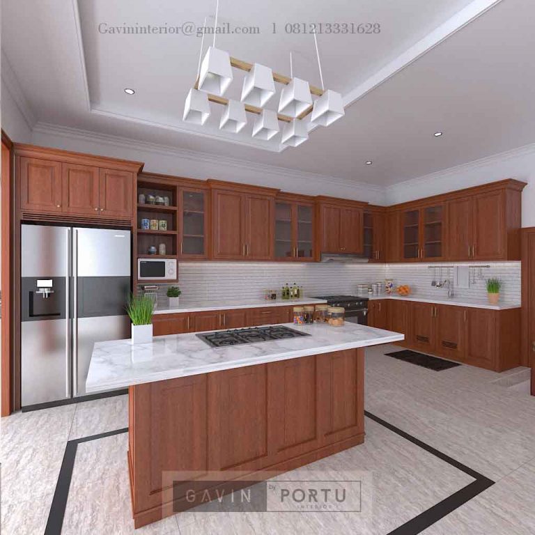 Contoh Kitchen Set Kayu Jati Melamik Kompleks Puspita Loka BSD Serpong ...